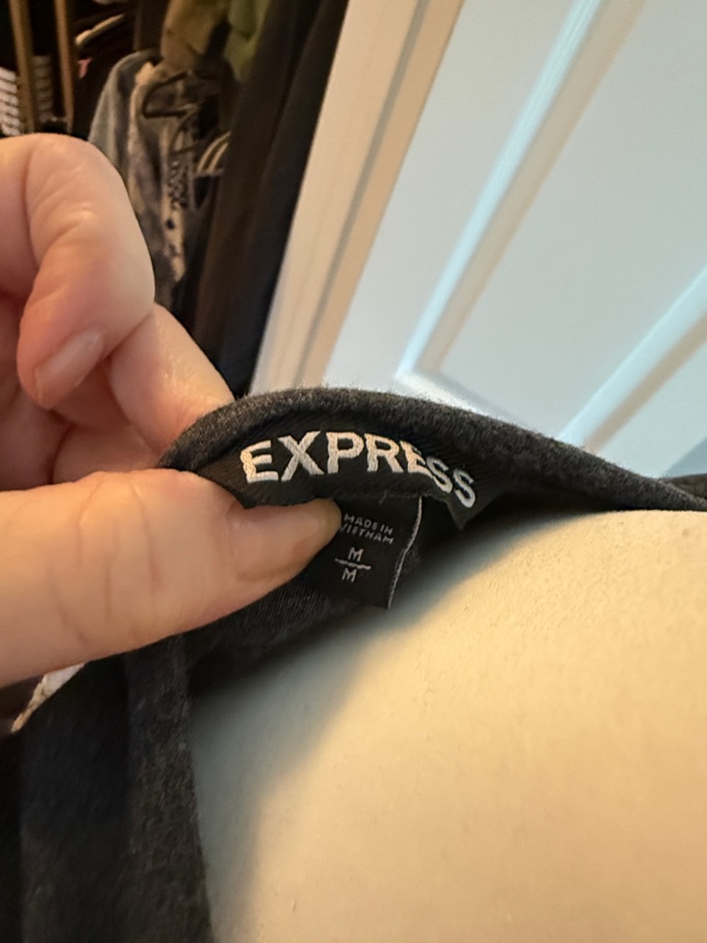 Express Charcoal Gray Maxi Dress with Black Beaded Yoke - Picture 2 of 7